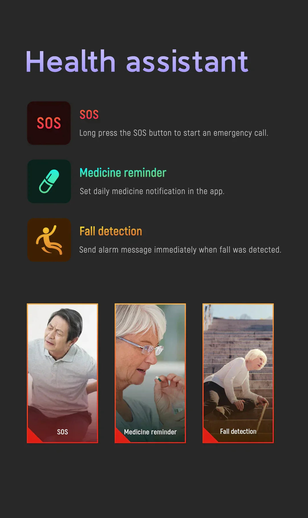 Mirla | Fall detection watch for seniors - 4G Medicinsk alarm med GPS & SOS smartwatch-Eva Jonsson