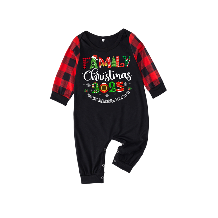 Mirla | Familjejul 2025 Söt Tryck Svart & Röd Rutig Jul-Matchande Pyjamas-Eva Jonsson