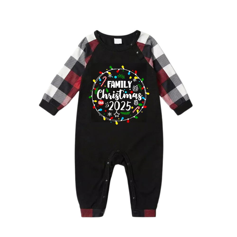 Mirla | Familjejulfirande 2025 Mönster Ⅱ- Röd&Svart&Vit Rutig Matchande Pyjamas-Eva Jonsson