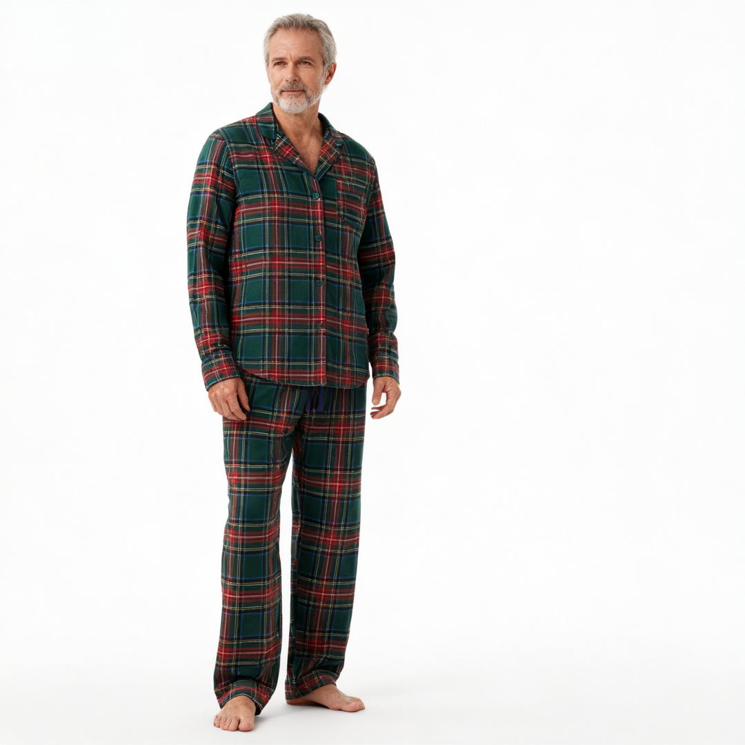 Mirla | Familjen-Jul Pläd Knapp-Framsidan-Pyjamas-Set-Eva Jonsson