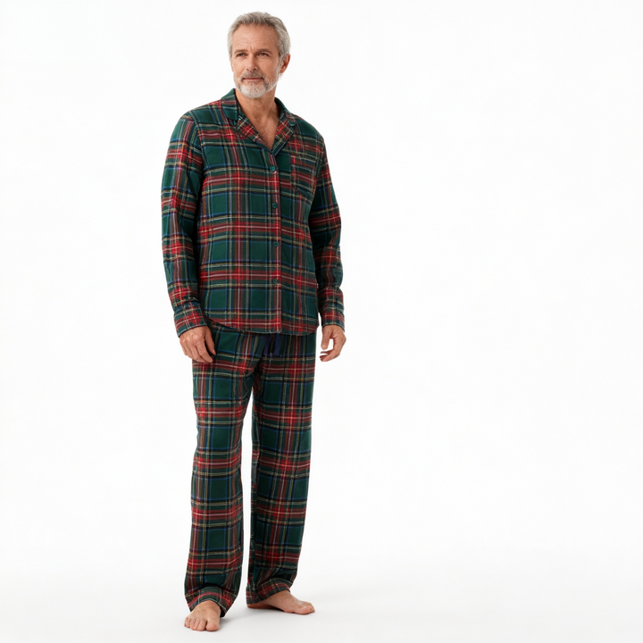 Mirla | Familjen-Jul Pläd Knapp-Framsidan-Pyjamas-Set-Eva Jonsson