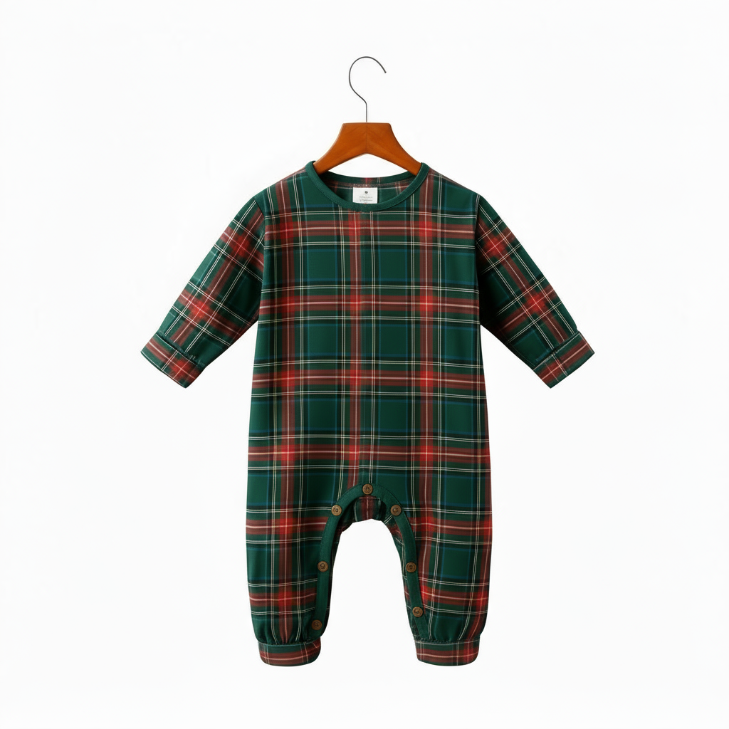 Mirla | Familjen-Jul Pläd Knapp-Framsidan-Pyjamas-Set-Eva Jonsson
