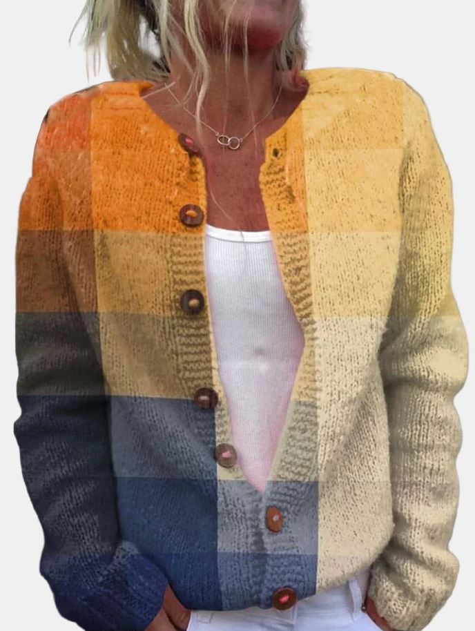 Mirla | Färgblock Cardigan-Eva Jonsson