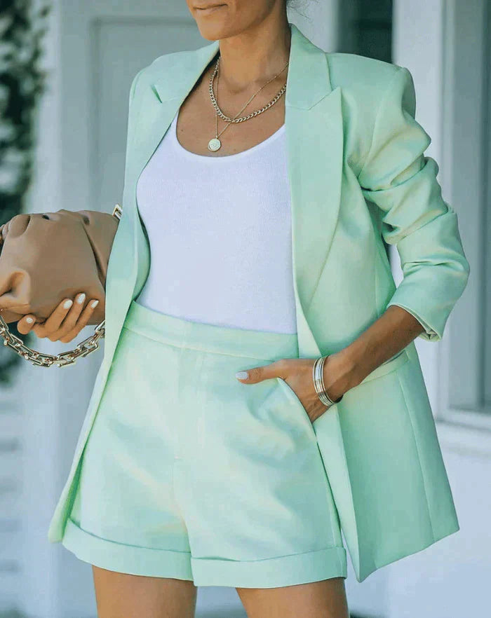 Mirla | Färgglad Blazer & Kort Set-Eva Jonsson