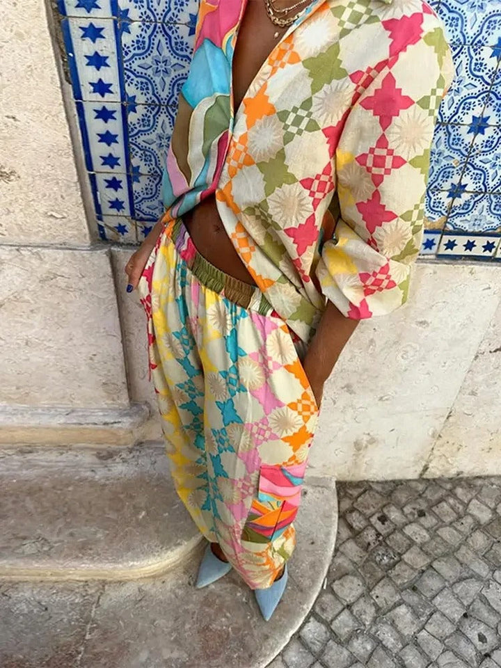 Mirla | Färgglad Geometrisk Set för Damer-Eva Jonsson