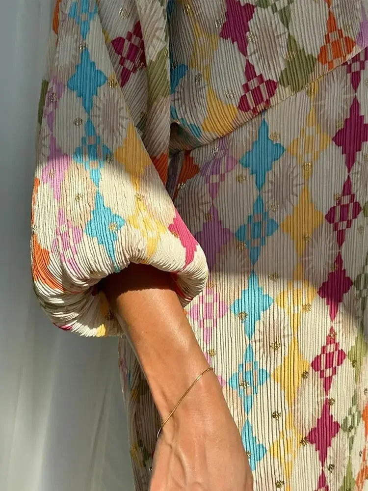 Mirla | Färgglad Geometrisk Set för Damer-Eva Jonsson
