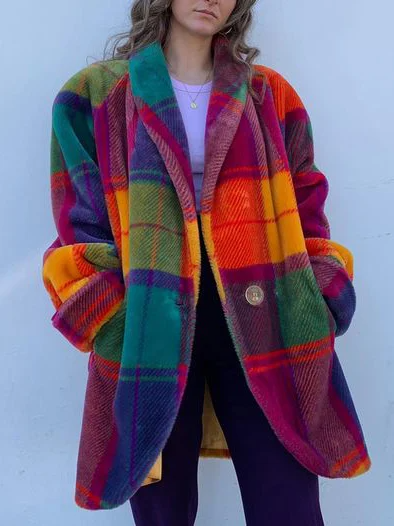 Mirla | Färgglad Oversized Rutjacka för Kvinnor-Eva Jonsson