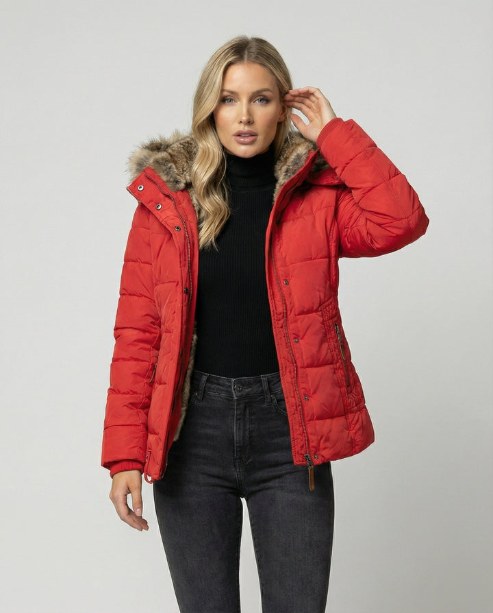 Mirla | Fashionabel vinterjacka, varm fodrad med huva-Eva Jonsson