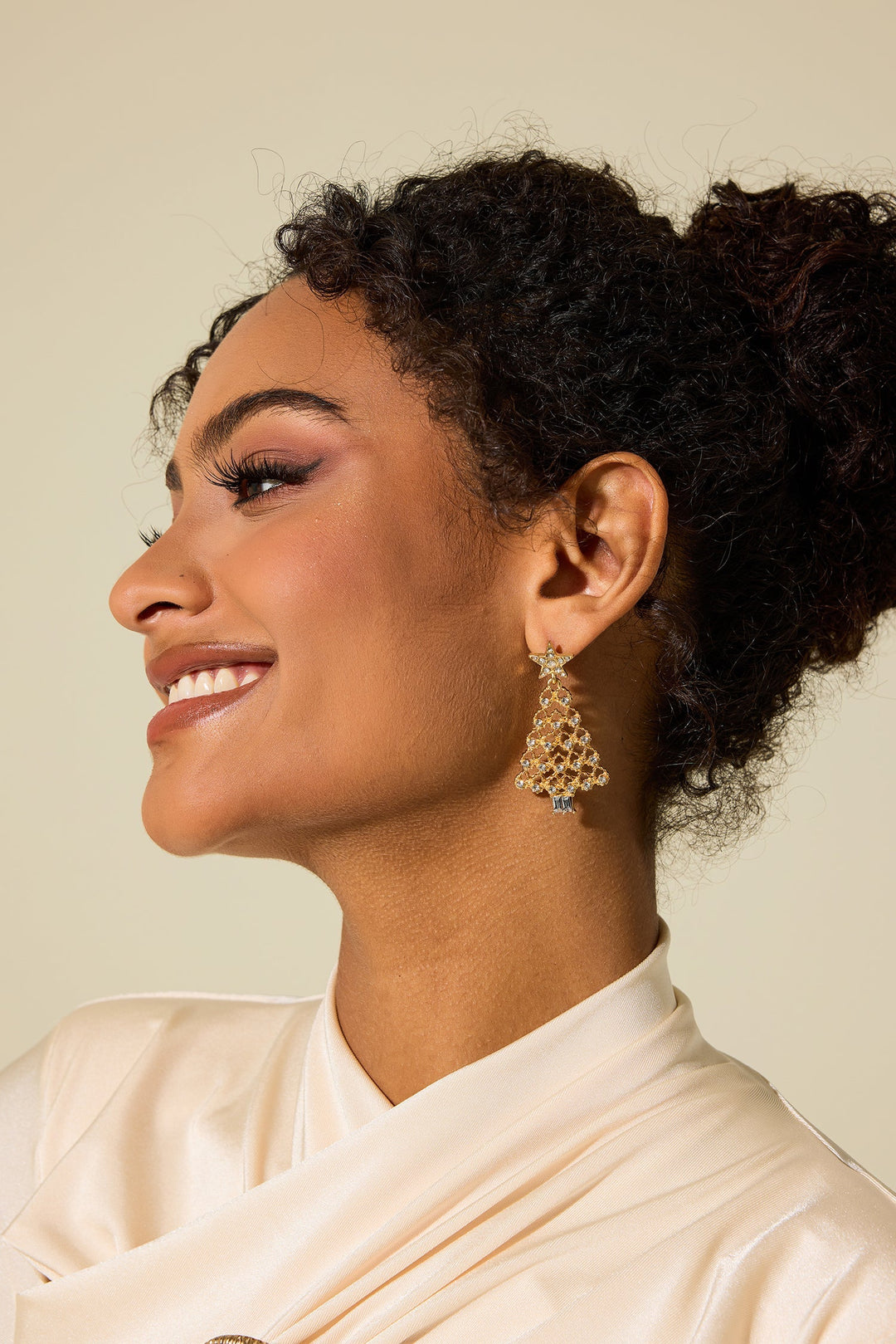 Mirla | Faux Diamond Christmas Tree Drop Earrings-Eva Jonsson