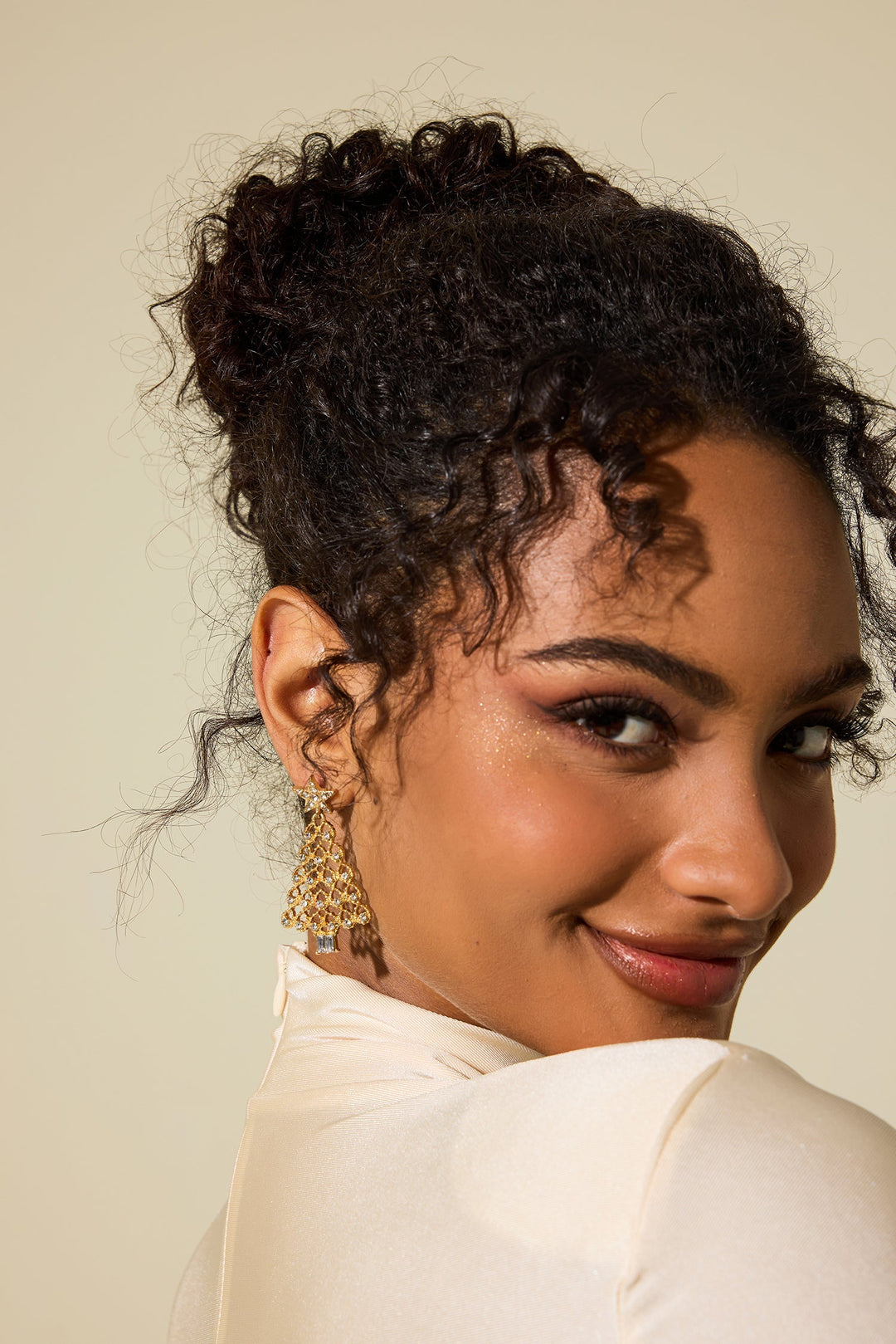 Mirla | Faux Diamond Christmas Tree Drop Earrings-Eva Jonsson