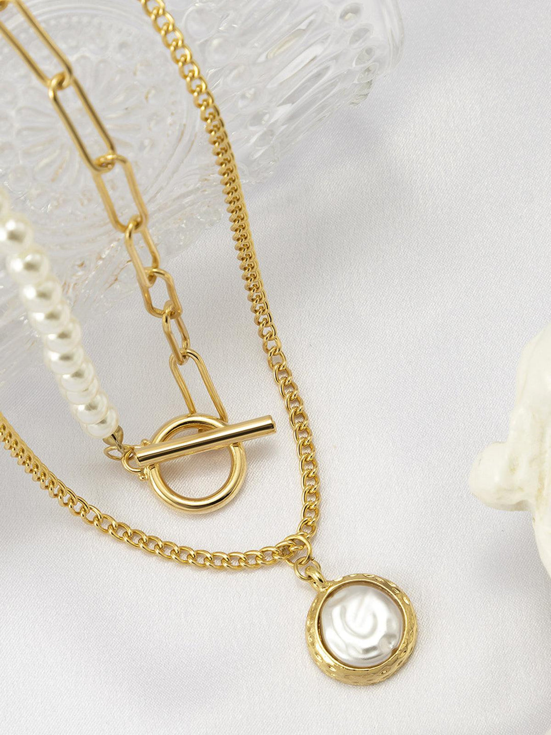 Mirla | Faux pärlor smycke halsband-Eva Jonsson