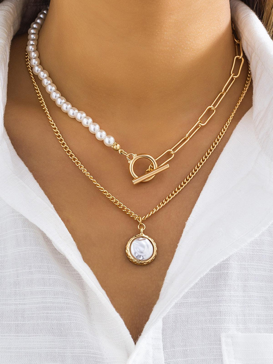 Mirla | Faux pärlor smycke halsband-Eva Jonsson