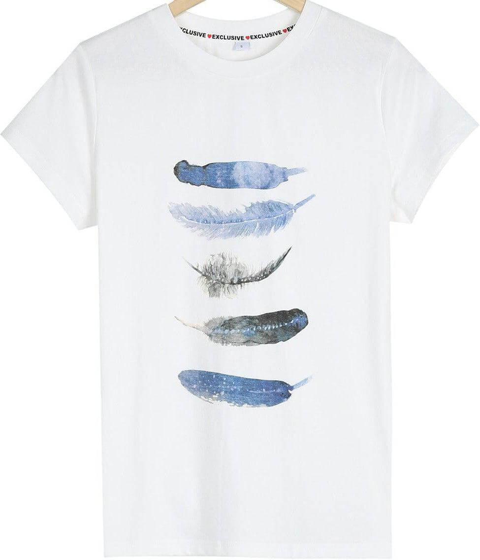 Mirla | Feder Kortärmad T-shirt-Eva Jonsson