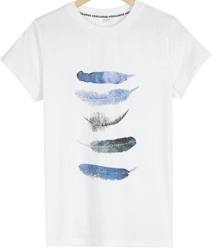 Mirla | Feder Kortärmad T-shirt-Eva Jonsson
