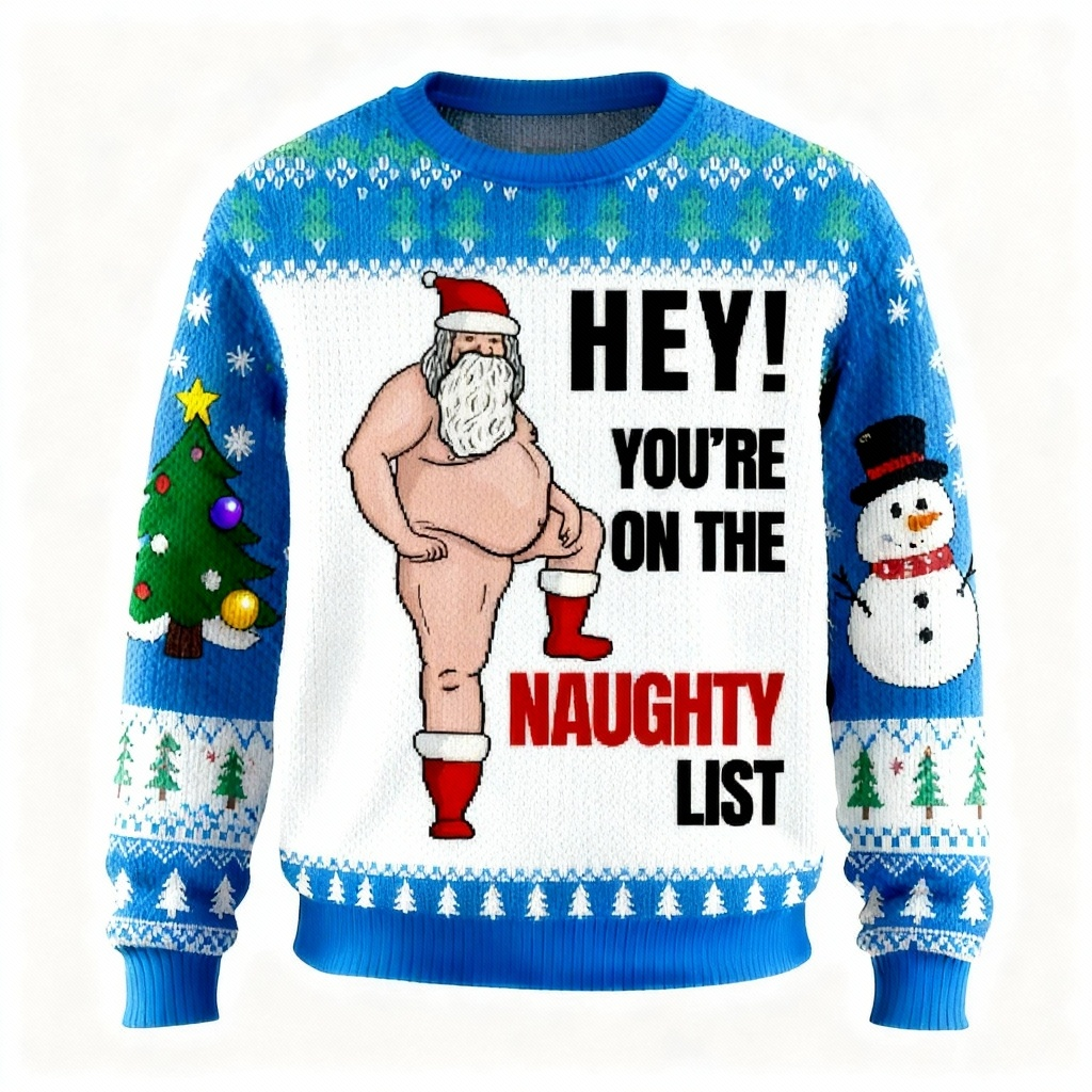 Mirla | Festlig Santa Print Holiday Pullover - Ultimata Julfest-Looken-Eva Jonsson