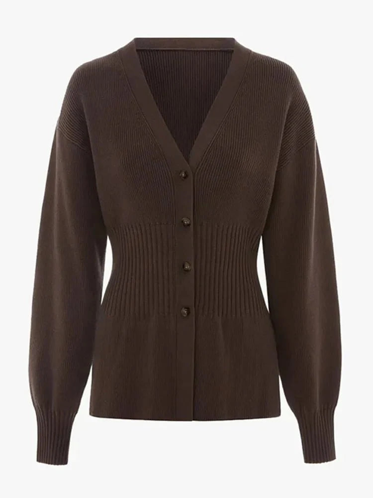 Mirla | Figursydd V-Hals Cardigan-Eva Jonsson