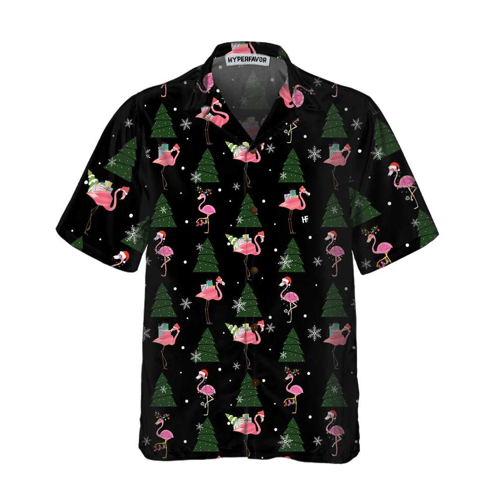 Mirla | Flamingo God Jul Till Er Alla Hawaii-T-Shirt Rolig Julskjorta Bästa Julklappsidén-Eva Jonsson