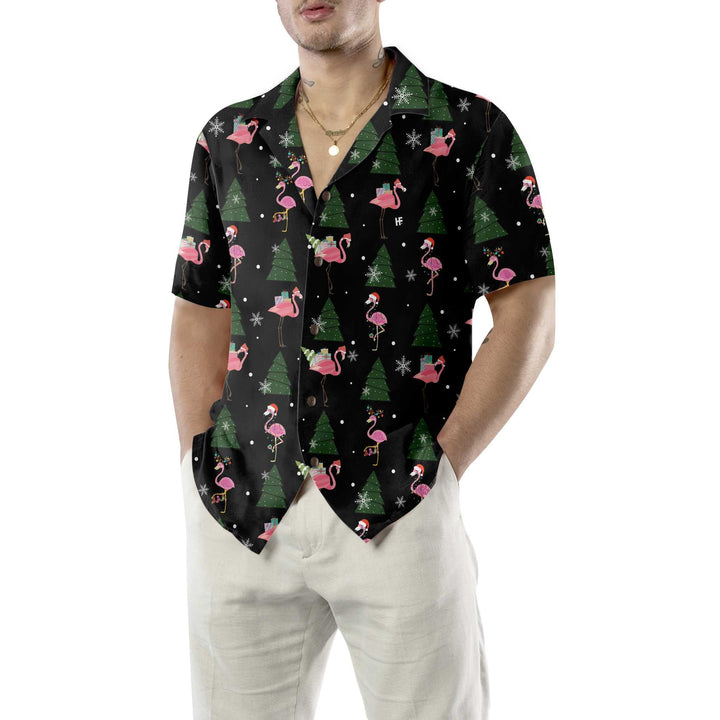 Mirla | Flamingo God Jul Till Er Alla Hawaii-T-Shirt Rolig Julskjorta Bästa Julklappsidén-Eva Jonsson