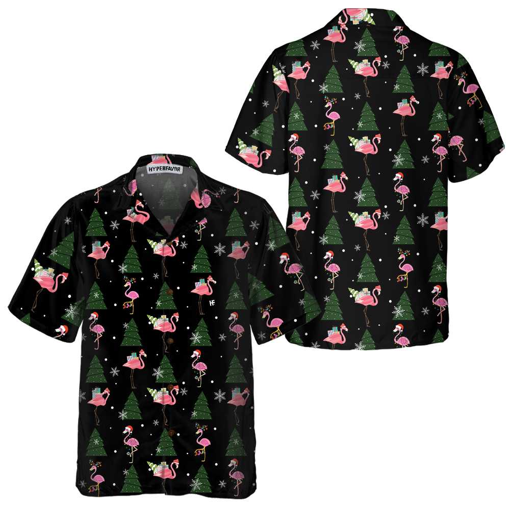 Mirla | Flamingo God Jul Till Er Alla Hawaii-T-Shirt Rolig Julskjorta Bästa Julklappsidén-Eva Jonsson
