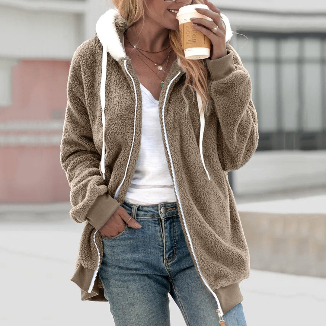 Mirla | Fleece Cardigan Mysig Kapushjacka för kvinnor-Eva Jonsson
