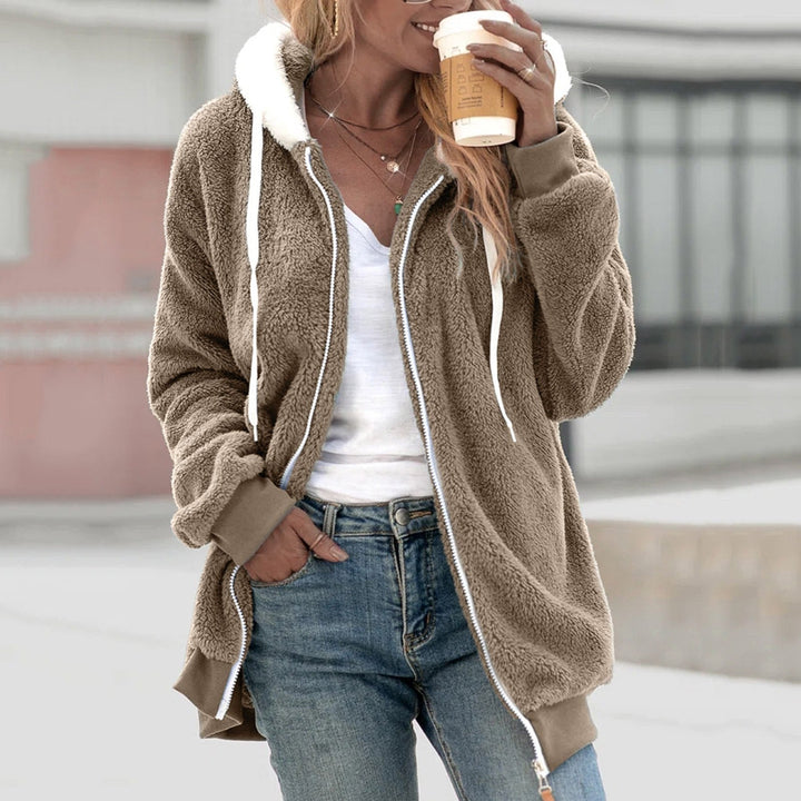 Mirla | Fleece Cardigan Mysig Kapushjacka för kvinnor-Eva Jonsson