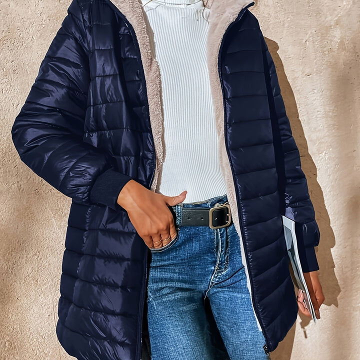 Mirla | Fleece Fodrad Jacka med Dragkedja-Eva Jonsson