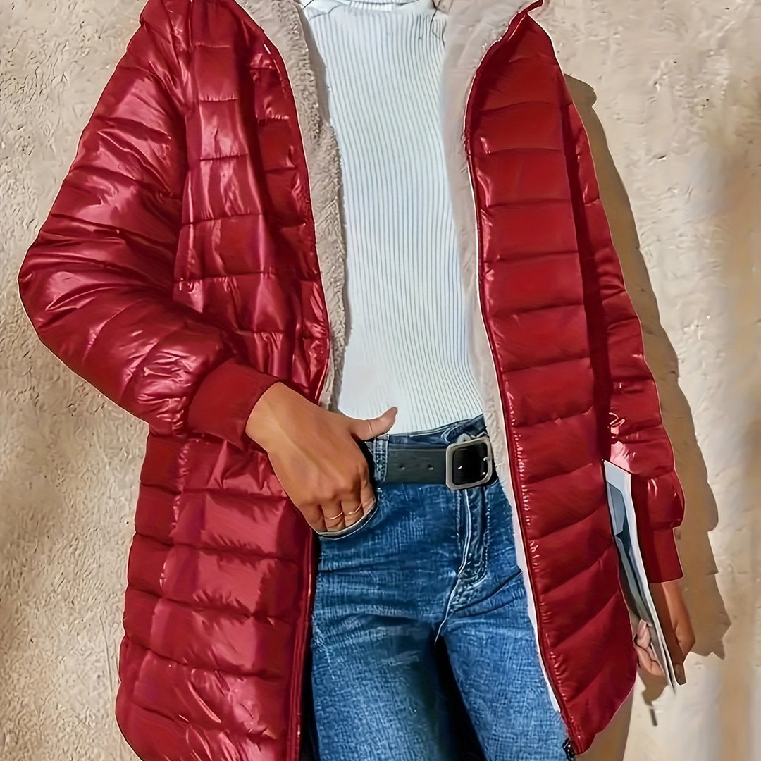 Mirla | Fleece Fodrad Jacka med Dragkedja-Eva Jonsson