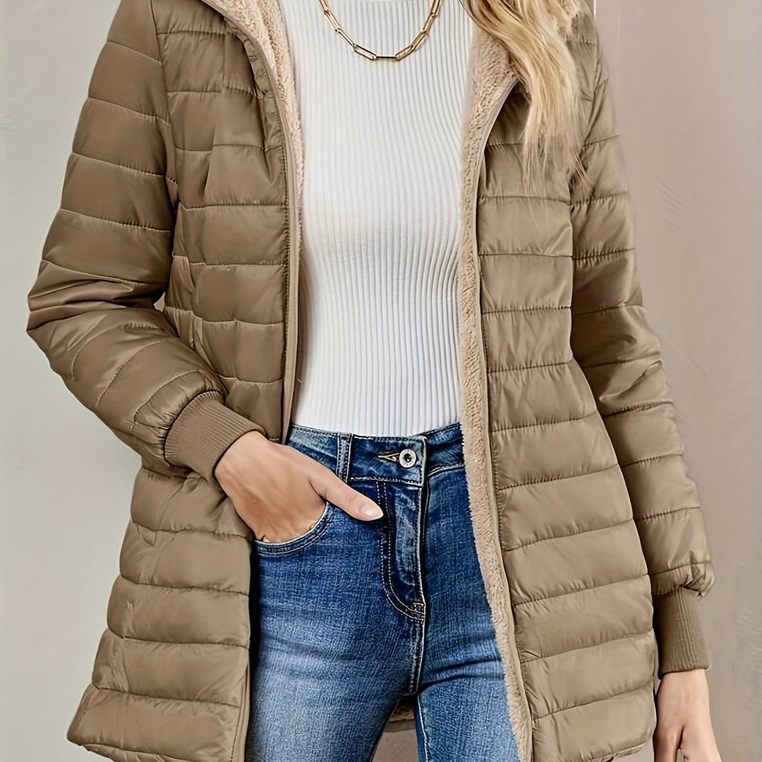 Mirla | Fleece Fodrad Jacka med Dragkedja-Eva Jonsson