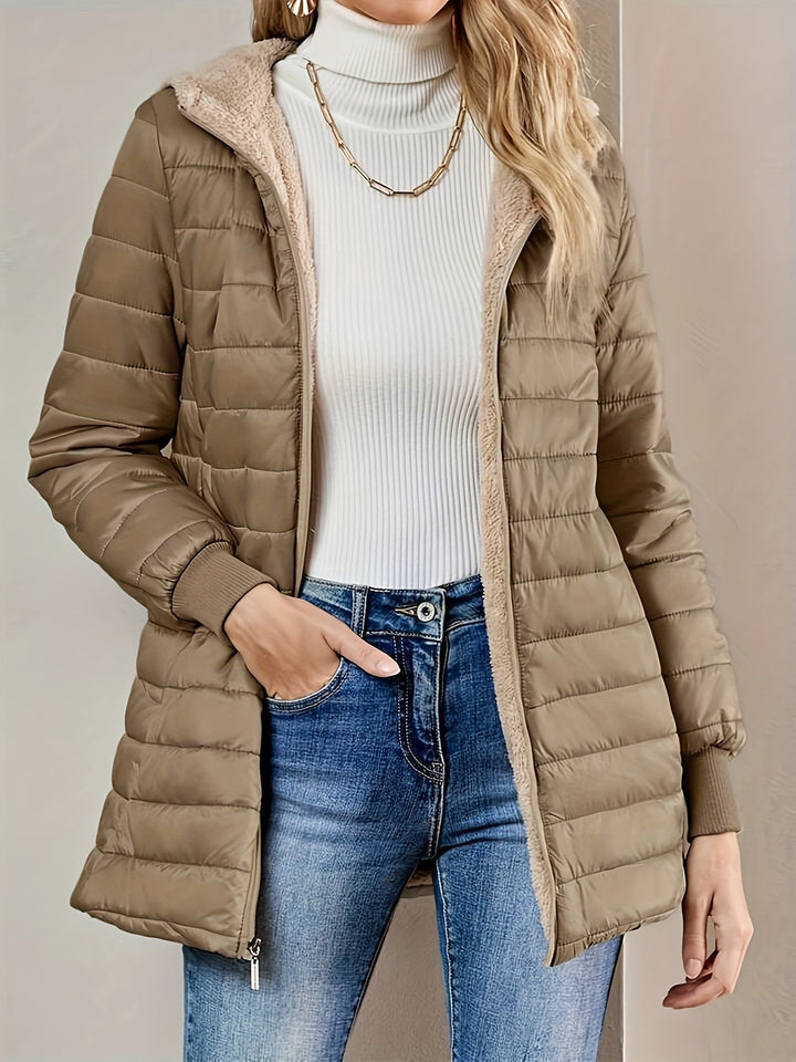 Mirla | Fleece Fodrad Jacka med Dragkedja-Eva Jonsson