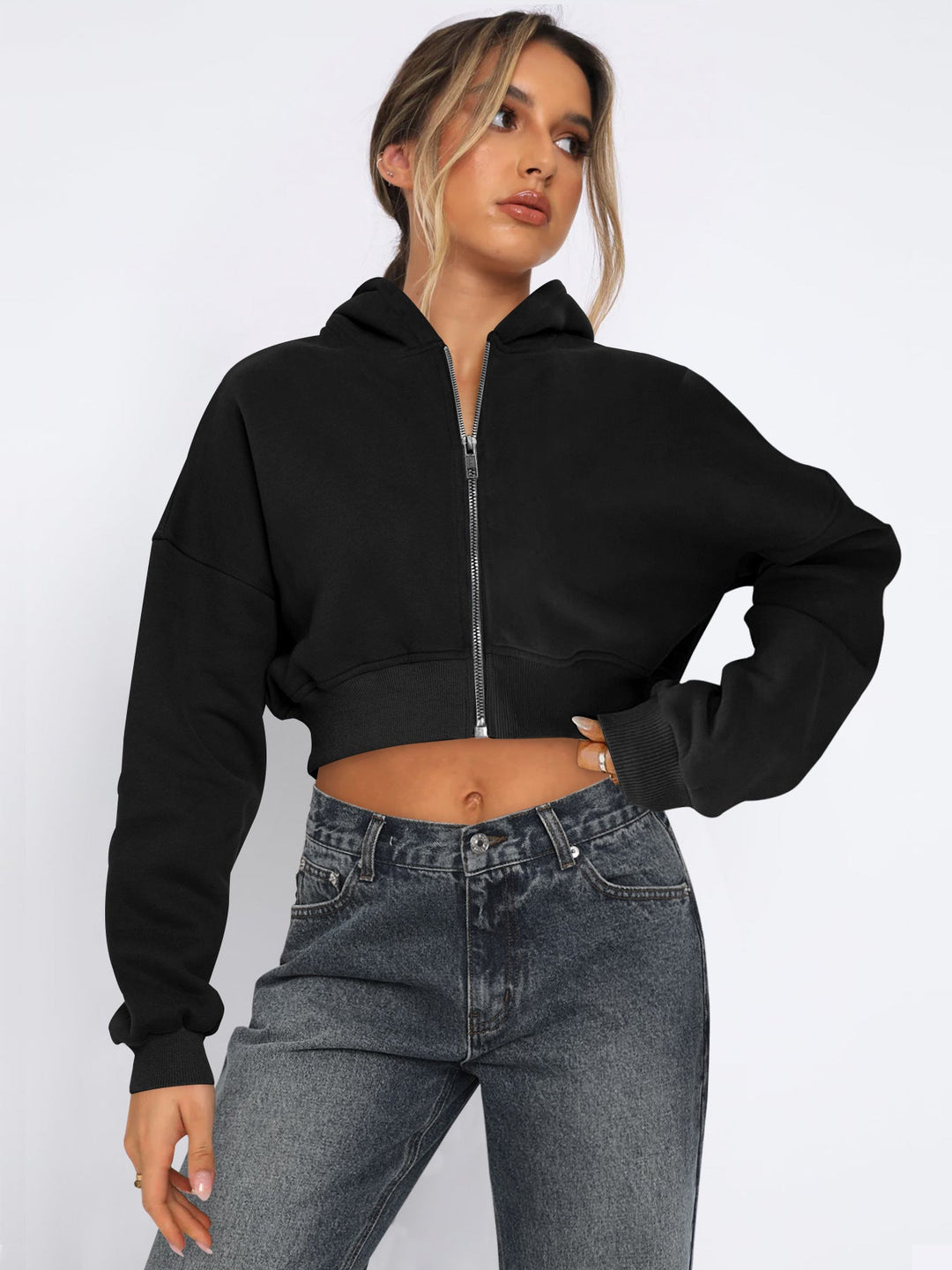 Mirla | Fleece-Hoodie med Dragkedja-Eva Jonsson