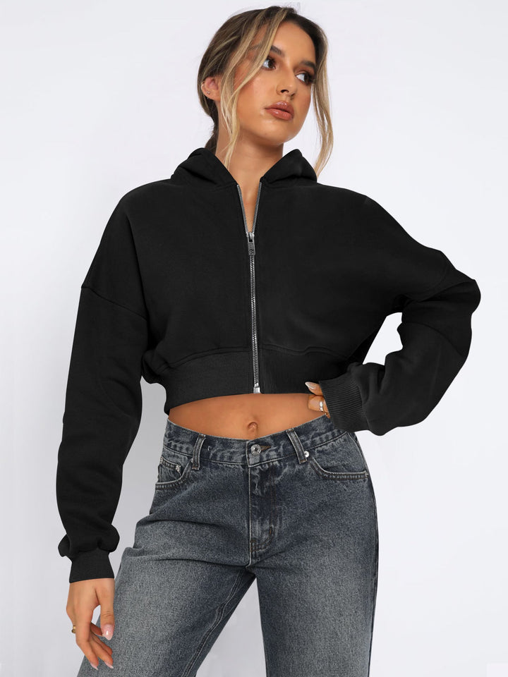 Mirla | Fleece-Hoodie med Dragkedja-Eva Jonsson