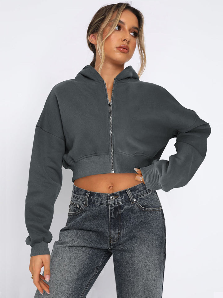 Mirla | Fleece-Hoodie med Dragkedja-Eva Jonsson