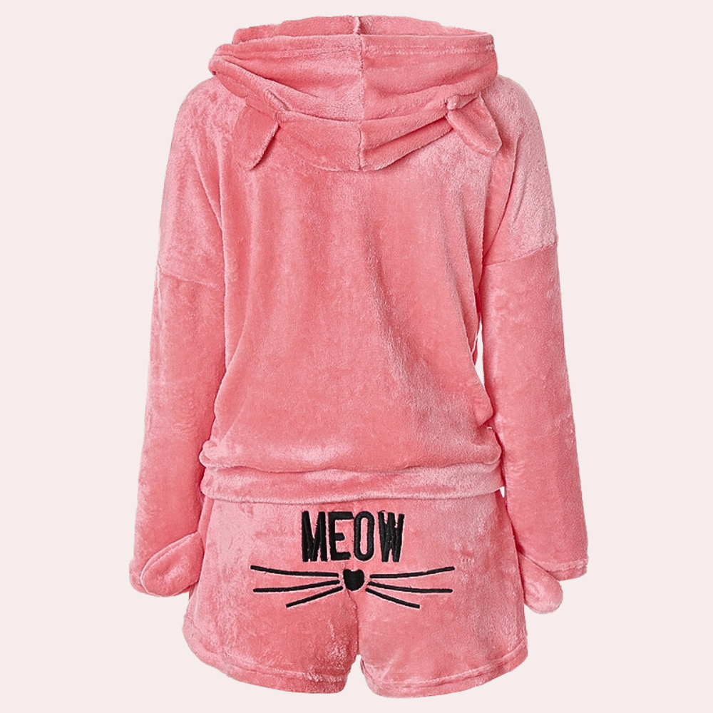 Mirla | Fleece Lounge-Pyjama-set för damer med huva-Eva Jonsson