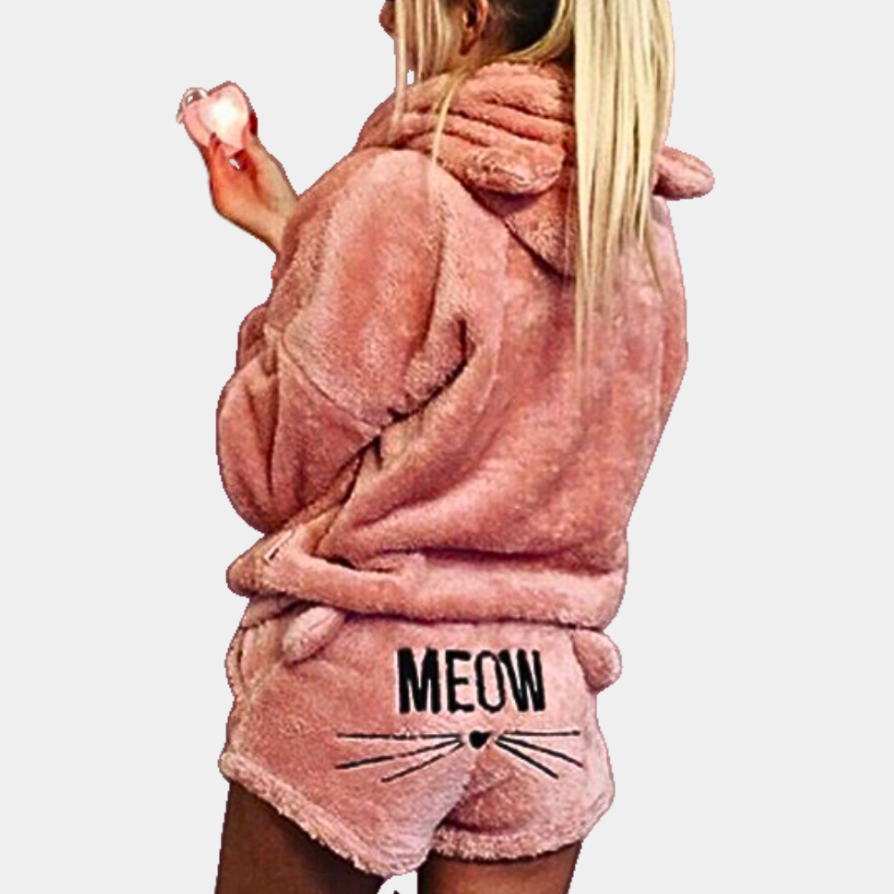 Mirla | Fleece Lounge-Pyjama-set för damer med huva-Eva Jonsson