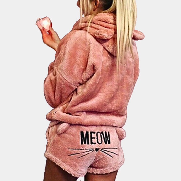 Mirla | Fleece Lounge-Pyjama-set för damer med huva-Eva Jonsson