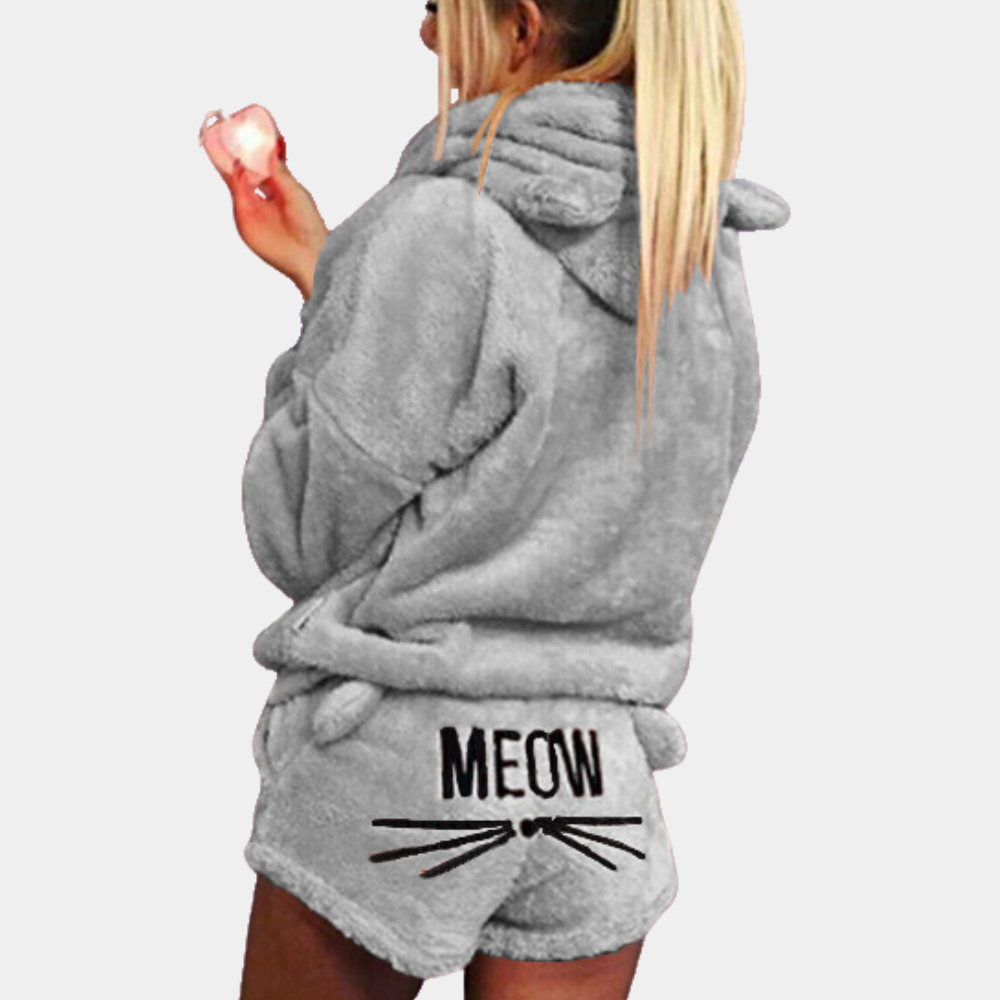 Mirla | Fleece Lounge-Pyjama-set för damer med huva-Eva Jonsson