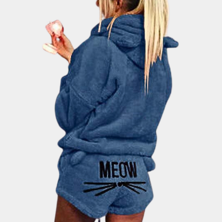Mirla | Fleece Lounge-Pyjama-set för damer med huva-Eva Jonsson