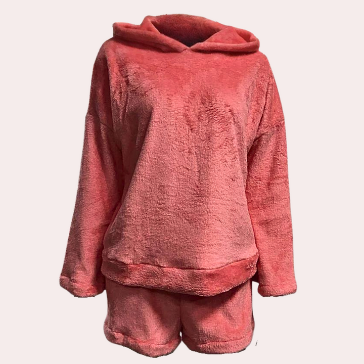Mirla | Fleece Lounge-Pyjama-set för damer med huva-Eva Jonsson