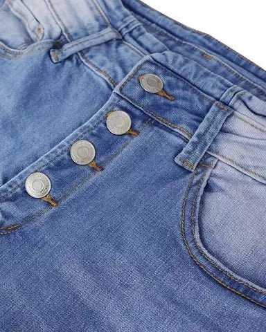 Mirla | Flex Knap Hög Talje Jeansbyxor för Damer-Eva Jonsson
