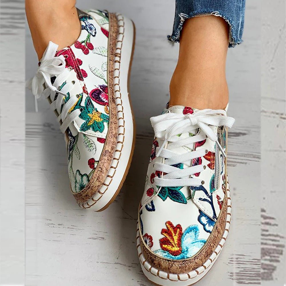 Mirla | Floral Ortopedisk Dragkedja Sneakers-Eva Jonsson