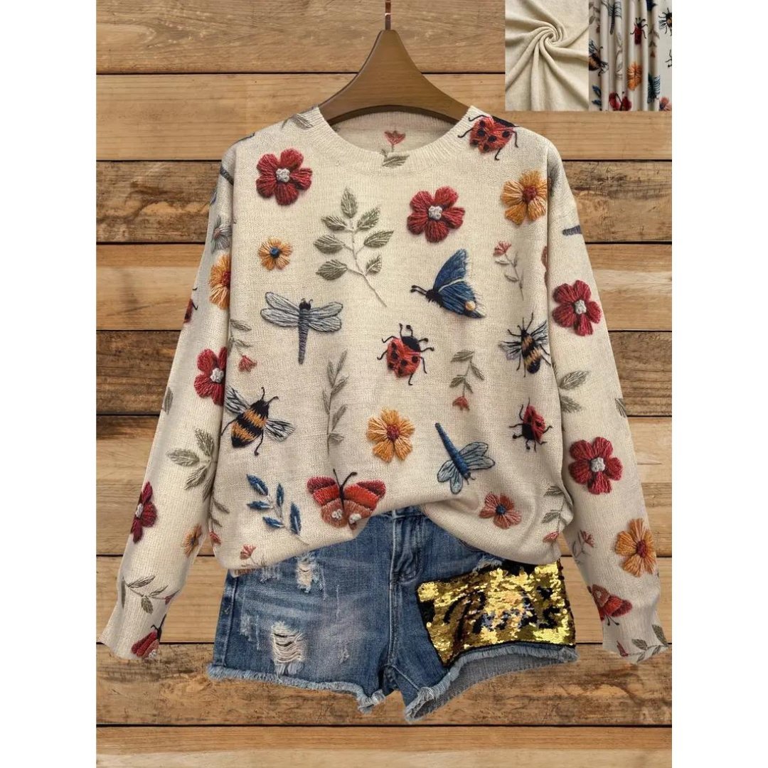 Mirla | Floral Rullkragepullover-Eva Jonsson
