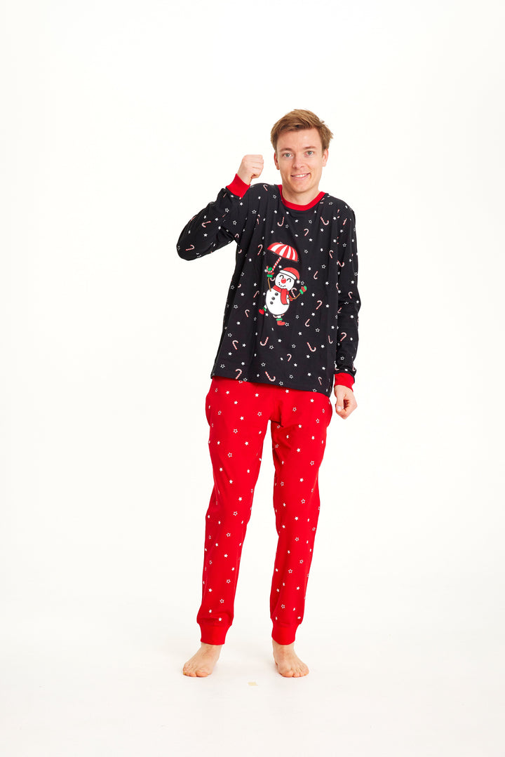 Mirla | Flygande Snögubbe Jul-Pyjamas - Herr-Eva Jonsson