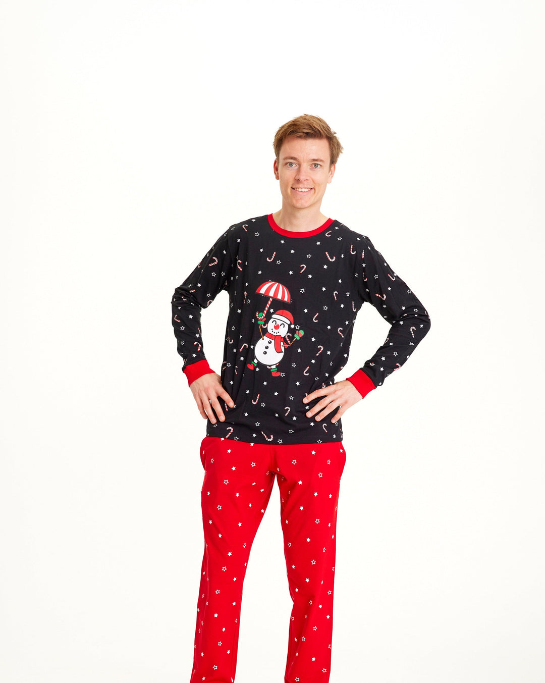 Mirla | Flygande Snögubbe Jul-Pyjamas Herr-Eva Jonsson