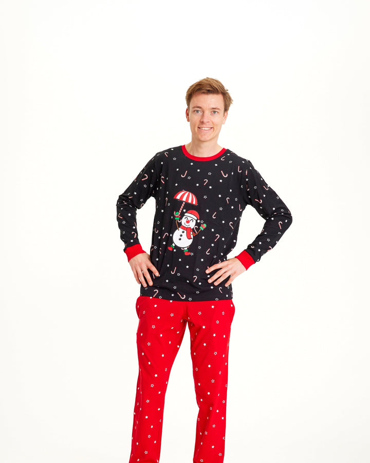 Mirla | Flygande Snögubbe Jul-Pyjamas Herr-Eva Jonsson