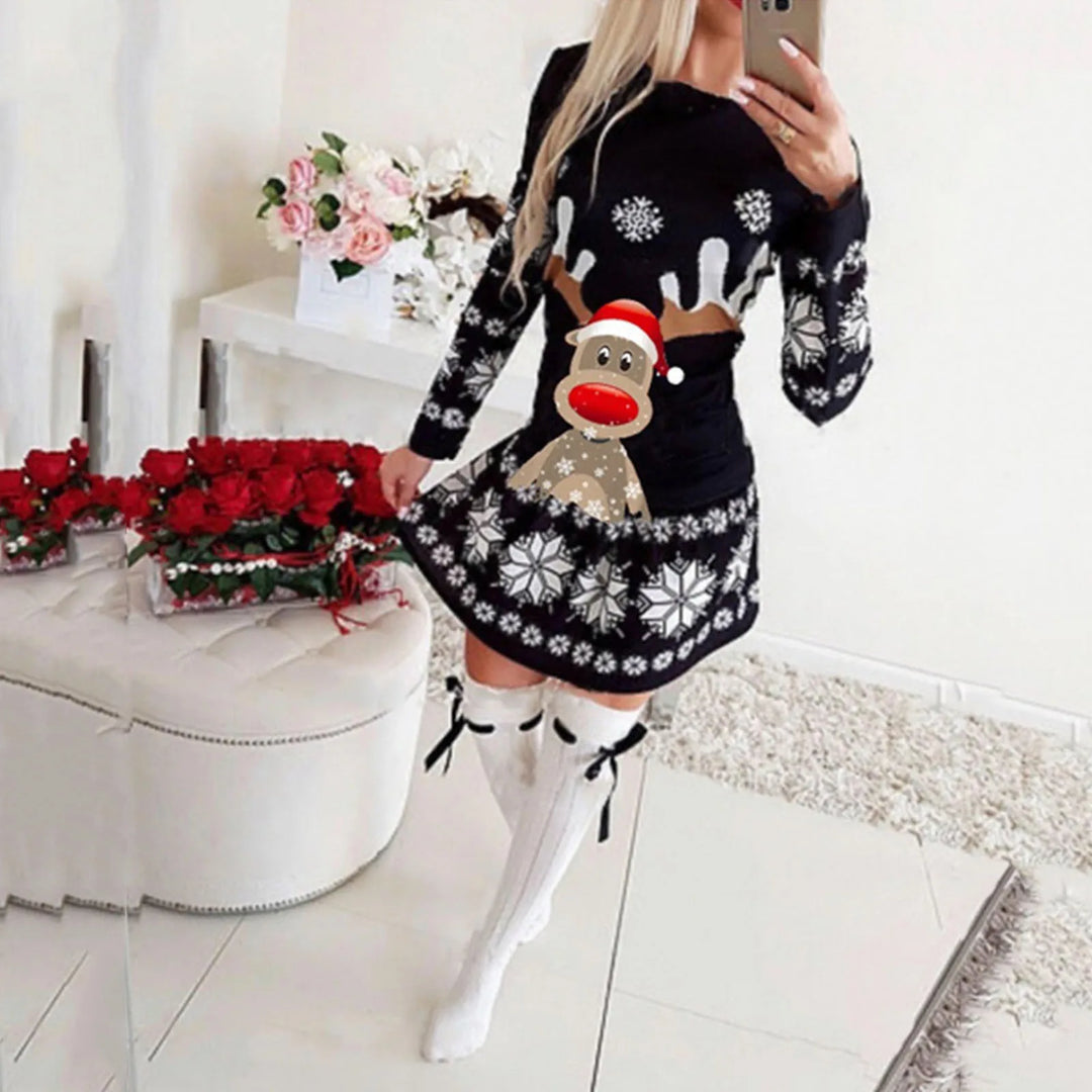 Mirla | Ful Jultröja - Casual Jumper med Renmotiv-Eva Jonsson