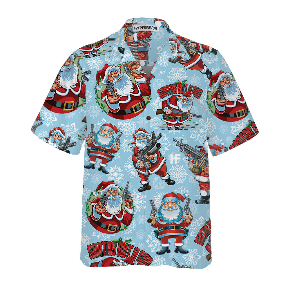 Mirla | Funny Santa With Machine Gun Hawaii Shirt Funny Santa Hawaii Shirt-Eva Jonsson