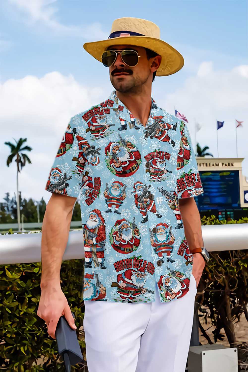 Mirla | Funny Santa With Machine Gun Hawaii Shirt Funny Santa Hawaii Shirt-Eva Jonsson