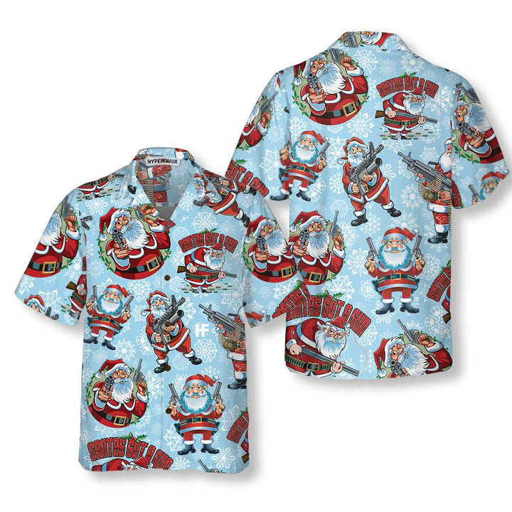 Mirla | Funny Santa With Machine Gun Hawaii Shirt Funny Santa Hawaii Shirt-Eva Jonsson
