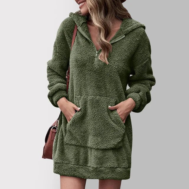 Mirla | Fuzzy Hoodie Dress-Eva Jonsson