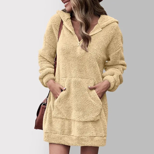 Mirla | Fuzzy Hoodie Dress-Eva Jonsson